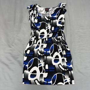 Vintage Y2K 2B Bebe Blue and Yellow Floral Sleeveless Dress size XS EXTRA SMALL